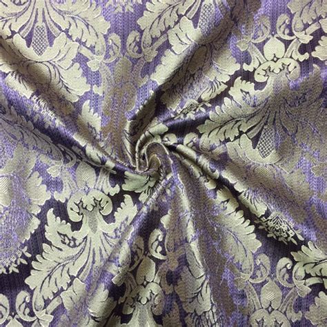 Lilac Gold Damask Jacquard Floral Brocade Fabric 118 Etsy