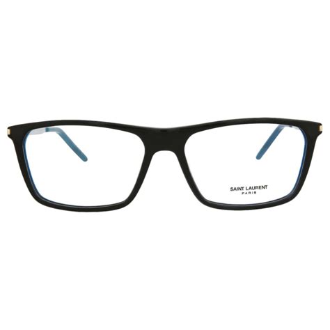 Saint Laurent Square Frame Acetate Optical Frames Black Ref