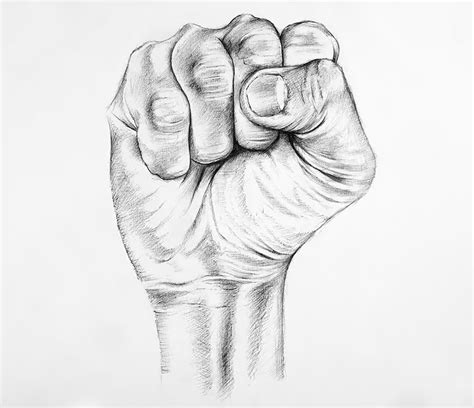 How to Draw a Fist – Clenched Fist Drawing Step-by-Step Tutorial ...