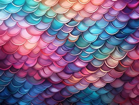 Premium AI Image Vector Fantasy Mermaid Scales Seamless Pattern