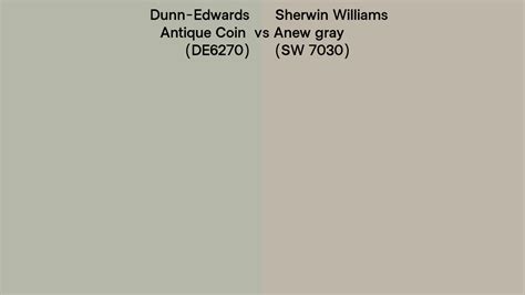 Dunn Edwards Antique Coin DE6270 Vs Sherwin Williams Anew Gray SW