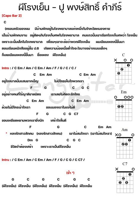 คอร์ดเพลง ผีโรงเย็น ปู พงษ์สิทธิ์ คำภีร์ [คอร์ดเพลงง่ายๆ] ในปี 2023 หนังสือเพลง คอร์ด