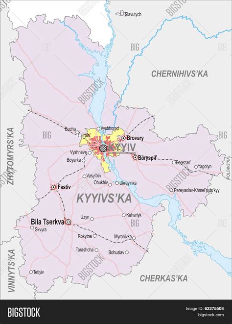 Map Kiev Oblast City Vector & Photo (Free Trial) | Bigstock