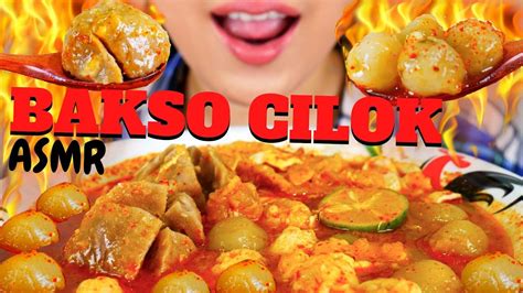 ASMR BAKSO CILOK KUAH PEDAS CREAMY YUMMY EATING SOUNDS ASMR