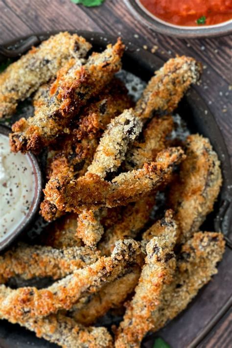 Easy Portobello Mushroom Fries Made In The Air Fryer Stuffed