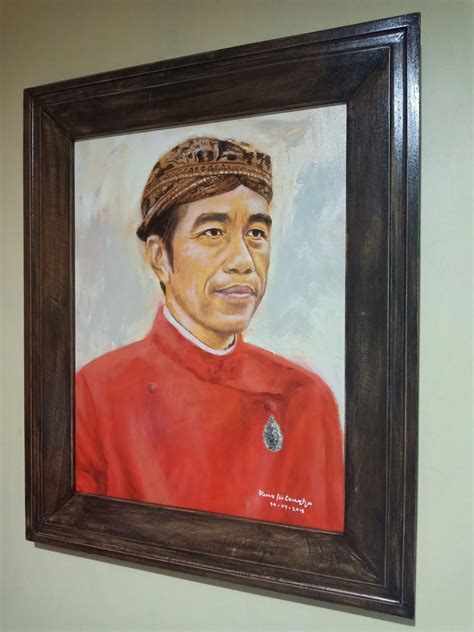 Dunia Lukisan Javadesindo Art Gallery Lukisan Pak Jokowi Memakai