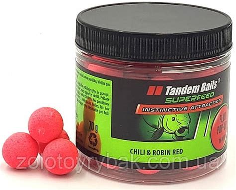 Бойлы Tandem Baits Fluo Pop Up 16mm 70g Chili And Robin Red Специи Робин