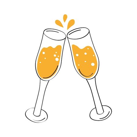 Premium Vector Clink Glasses Champagne Graphic Icon Cheers With Two