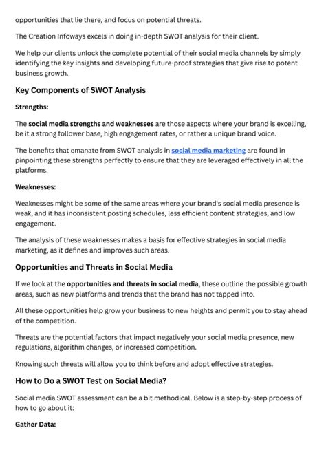 Social Media Swot Analysis What It Is And How It Works Pdf