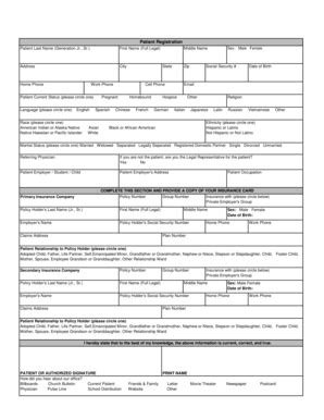 Fillable Online Sjmc Patient Registration Patient Last Name Generation