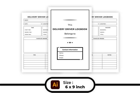 Delivery Driver Logbook Kdp Interior Graphic By Srempire Creative Fabrica