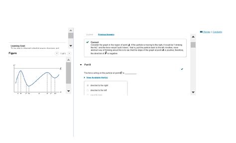 Mastering Physics Ch 07 Potential Energy Graphs And Motion Pt 2 1 Of 1 Learning Goal To