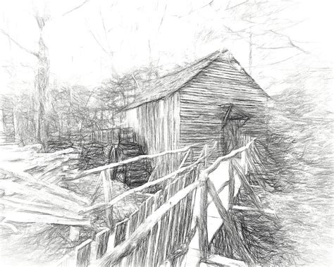 Old Grist Mill 1 Digital Art By Michael Pasqua Fine Art America