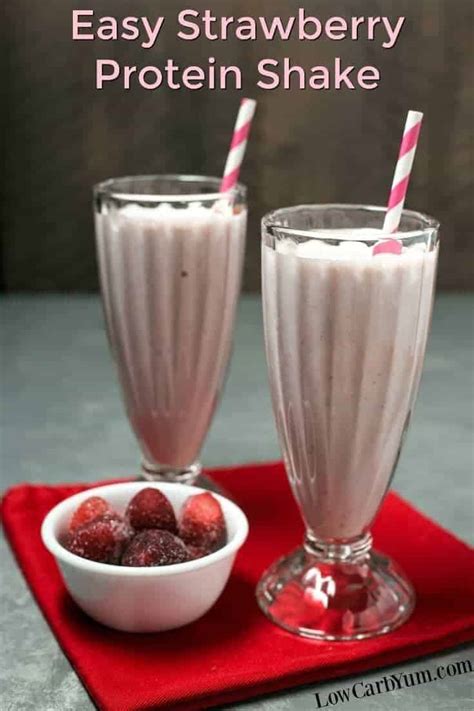 Strawberry Protein Shake Recipe With Yogurt Low Carb Yum