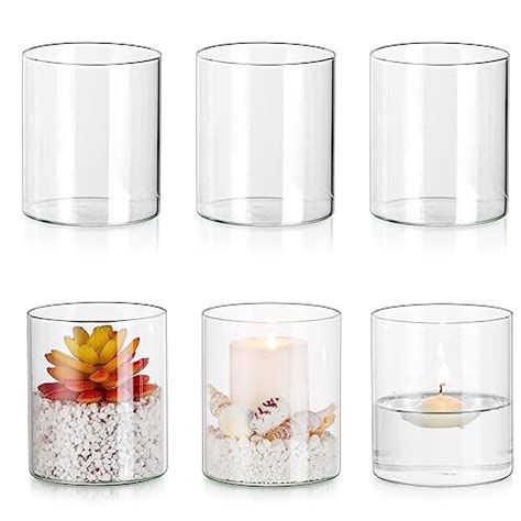 Glasseam Hurricane Lot De Bougeoirs Cylindriques Transparents Pour