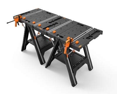 Pegasus Folding Work Table And Sawhorse With Quick Clamps And Holding Pegs WORX ...