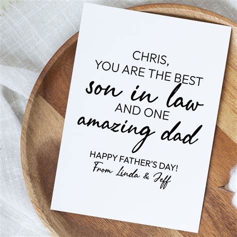 Personalized Son In Law Fathers Day Card Son In Law Card Son In Law