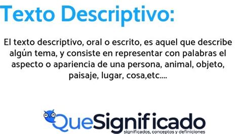 Descubre El Significado Del Texto Descriptivo En Una Guía Completa