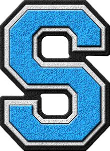 Presentation Alphabets Light Blue Varsity Letter S