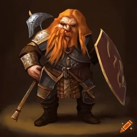 Illustration Of A Male Dwarf Cleric In Heavy Armor On Craiyon