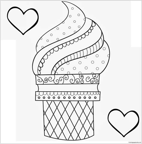 Dessert New Coloring Page - Free Printable Coloring Pages