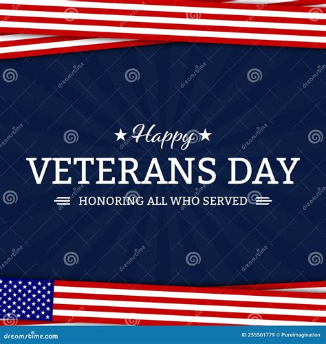 Veterans Day With American Flag Modern Design Stock Vector