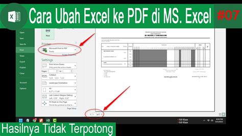 Belajar Microsoft Excel Cara Ubah Excel Ke Pdf Tanpa Terpotong