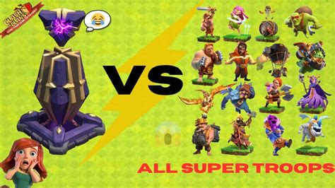 All Super Troops Vs Max Monolith Clash Of Clans Coc Anishgamer Youtube