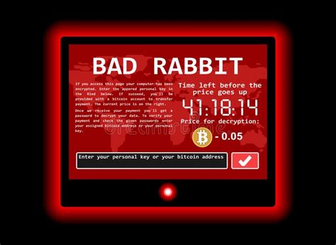 Bad Rabbit Ransomware Computer Virus Encrypter Cyber Attack Screen ...