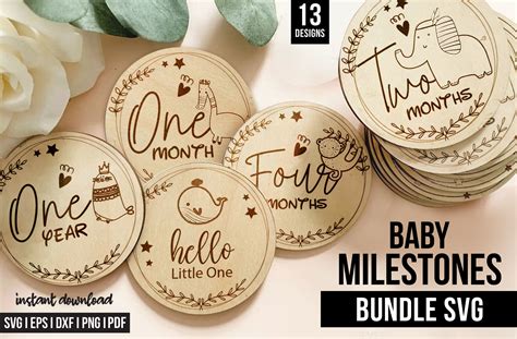 Monthly Woodlans Baby Milestones Svg Graphic By Design Crown