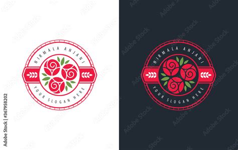 Red Rose logo design Stock Vector | Adobe Stock