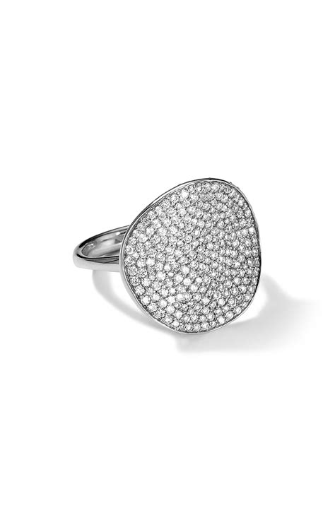 Ippolita Stardust Large Flower Pavé Diamond Disc Ring in Metallic Lyst