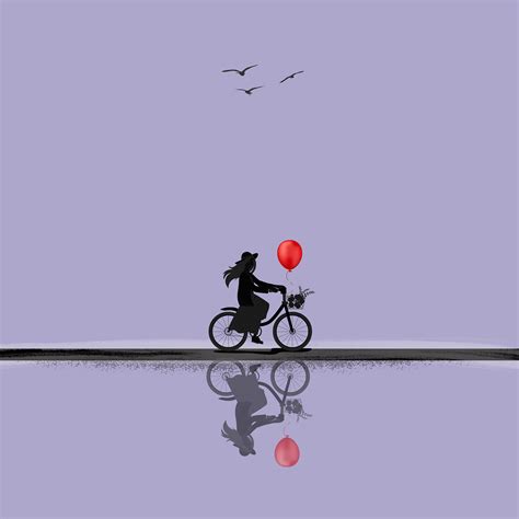 Download Woman Bicycle Balloon Royalty Free Stock Illustration Image