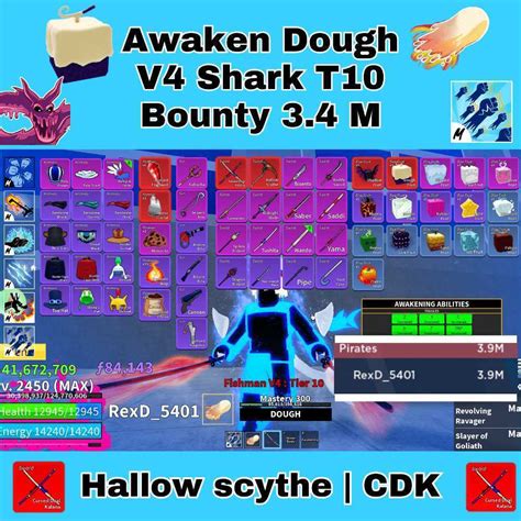 Blox Fruit Account Lv Max Shark V Tier Awaken Dough