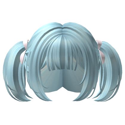 Adorable Short Pigtails With Ribbons In Cyan Roblox Item Rolimon S