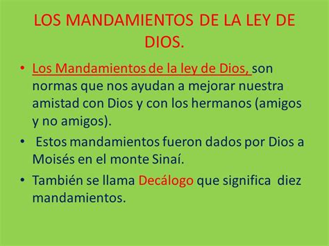 Significado De Los 10 Mandamientos De La Ley De Dios Para Niños