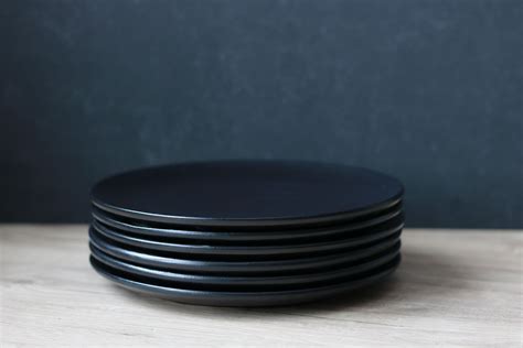 Ceramic Plate Set, Black Plate, Pottery Plate Set, Modern Plate ...