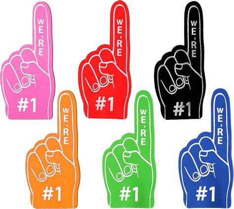 Bisienya Foam Fingers 6pcs Sports Fan Foam Finger Giant Foam Fingers