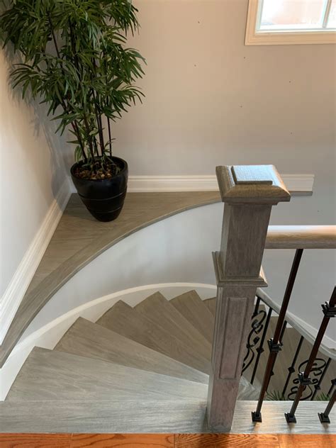 Two Tone Stair Case Finish Contemporary Staircase Toronto By M3