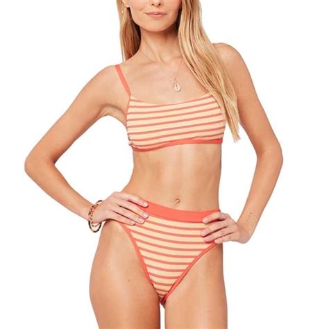 Marysia Swim Palm Springs Scalloped Stretch Crepe Bikini Top Red Artofit