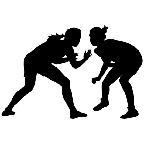 Female Wrestling Clipart Black