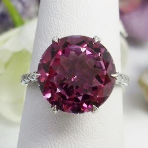 Natural Pink Topaz Ring K K White Gold Or Sterling Silver Ct