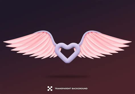 Coeur Avec Des Ailes D Ange Rendu D Psd Premium