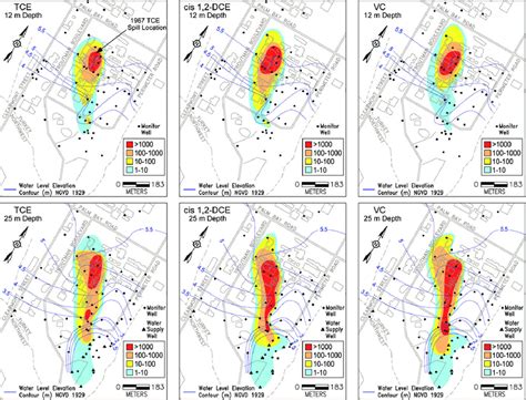 Approximate Steady State Plume Distribution Of Tce Cis 12 Dce And Vc