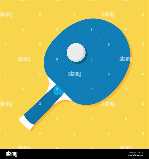 Ping Pong Or Table Tennis Racket With A Ball On Yellow Background