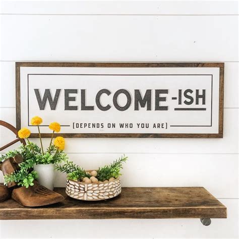 Welcome Sign Welcome Funny Sign Wooden Sign Farmhouse | Etsy