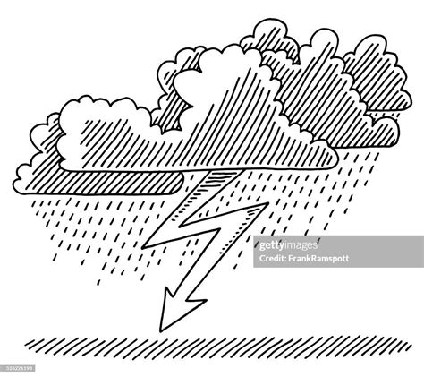 Thunderstorm Cloud Lightning Weather Drawing High Res Vector Graphic Getty Images