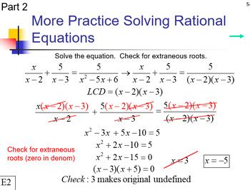 Rational Equations by Mr Sutton Presents | TPT