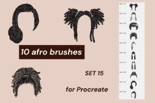 Procreate Afro Hair Brushes Set Graphic By Nastyafrim