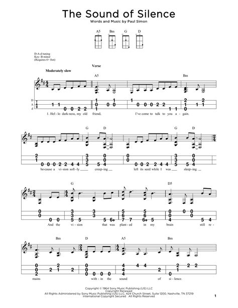 The Sound Of Silence By Simon Garfunkel Sheet Music For Dulcimer At